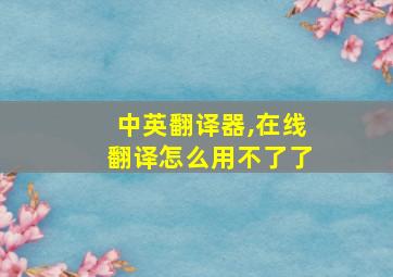 中英翻译器,在线翻译怎么用不了了