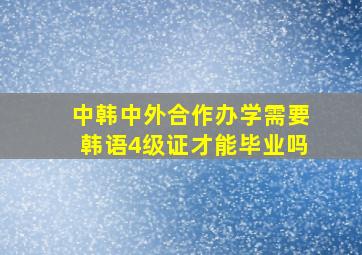 中韩中外合作办学需要韩语4级证才能毕业吗