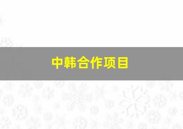 中韩合作项目