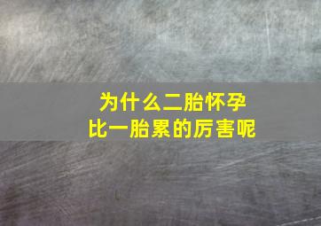 为什么二胎怀孕比一胎累的厉害呢