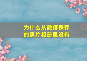 为什么从微信保存的照片相册里没有