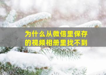 为什么从微信里保存的视频相册里找不到