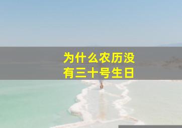 为什么农历没有三十号生日