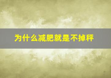 为什么减肥就是不掉秤