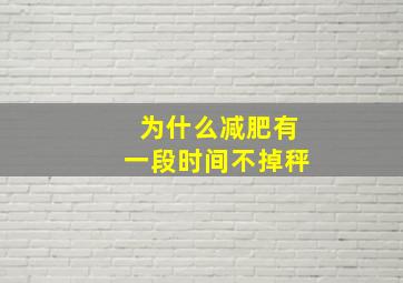 为什么减肥有一段时间不掉秤