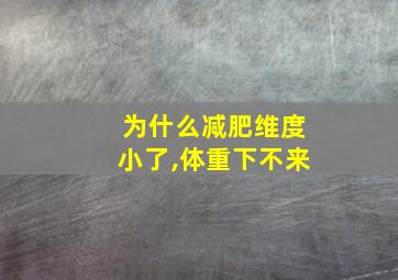 为什么减肥维度小了,体重下不来