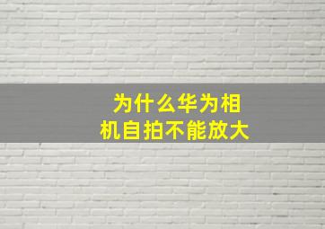 为什么华为相机自拍不能放大