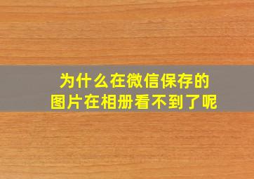 为什么在微信保存的图片在相册看不到了呢