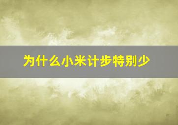 为什么小米计步特别少