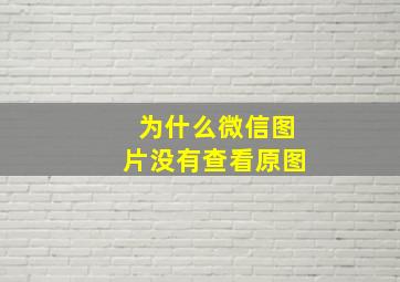 为什么微信图片没有查看原图