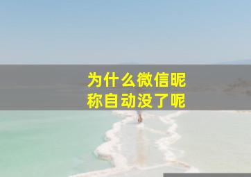 为什么微信昵称自动没了呢