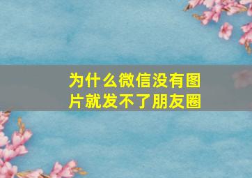 为什么微信没有图片就发不了朋友圈