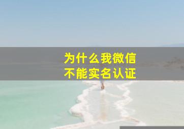 为什么我微信不能实名认证