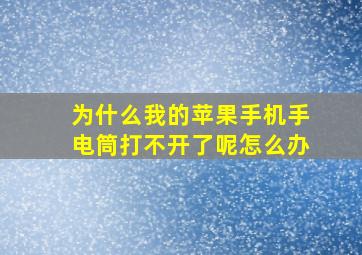 为什么我的苹果手机手电筒打不开了呢怎么办