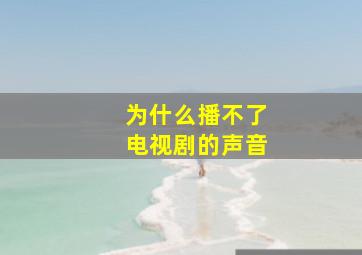 为什么播不了电视剧的声音