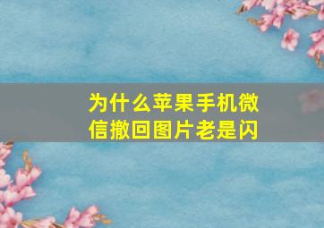 为什么苹果手机微信撤回图片老是闪