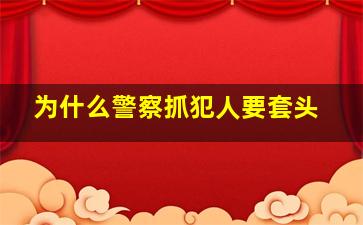 为什么警察抓犯人要套头