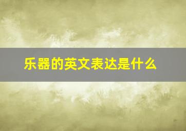 乐器的英文表达是什么