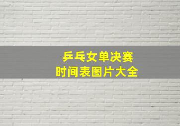 乒乓女单决赛时间表图片大全