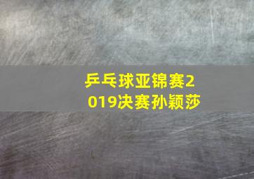 乒乓球亚锦赛2019决赛孙颖莎