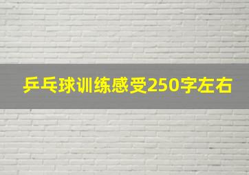 乒乓球训练感受250字左右