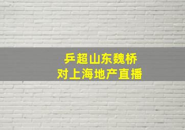 乒超山东魏桥对上海地产直播