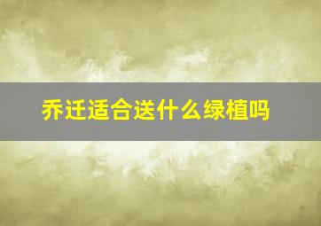 乔迁适合送什么绿植吗