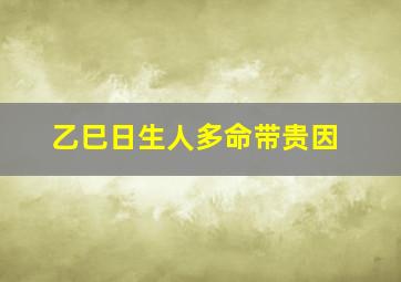 乙巳日生人多命带贵因