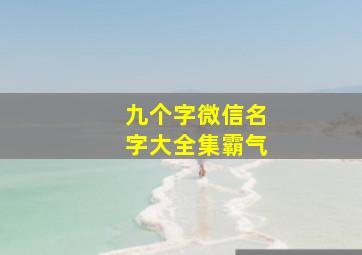 九个字微信名字大全集霸气