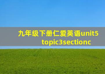 九年级下册仁爱英语unit5topic3sectionc