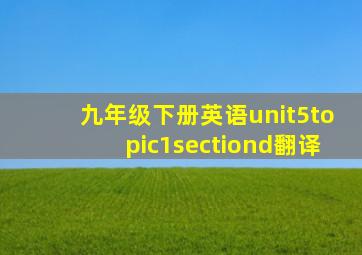 九年级下册英语unit5topic1sectiond翻译