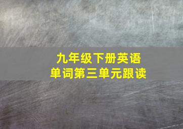 九年级下册英语单词第三单元跟读