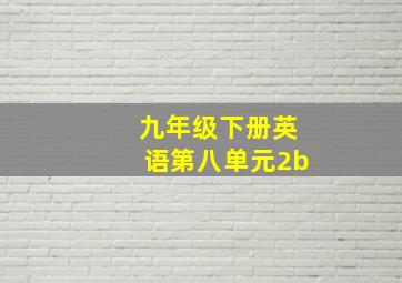 九年级下册英语第八单元2b