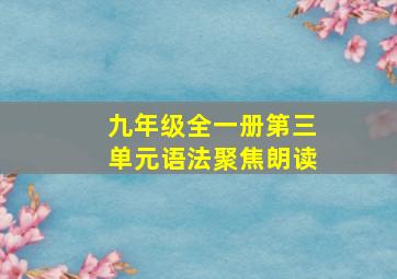 九年级全一册第三单元语法聚焦朗读