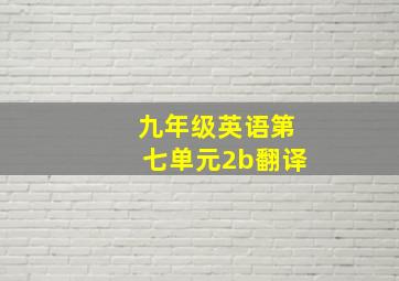 九年级英语第七单元2b翻译