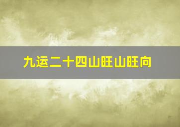 九运二十四山旺山旺向