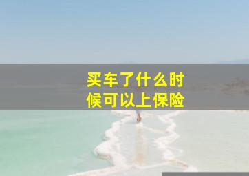 买车了什么时候可以上保险