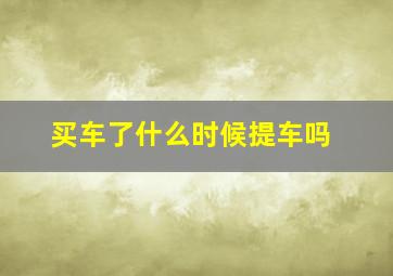 买车了什么时候提车吗