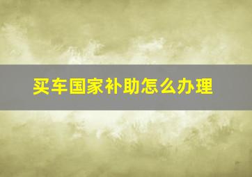 买车国家补助怎么办理