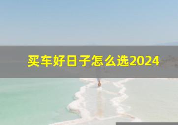 买车好日子怎么选2024