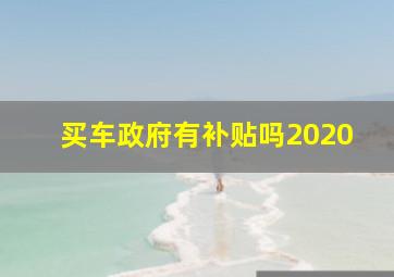 买车政府有补贴吗2020