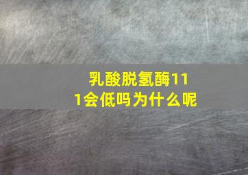 乳酸脱氢酶111会低吗为什么呢