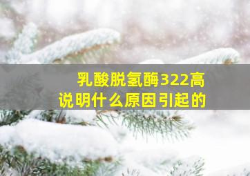 乳酸脱氢酶322高说明什么原因引起的