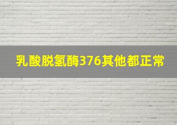 乳酸脱氢酶376其他都正常