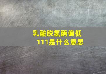 乳酸脱氢酶偏低111是什么意思