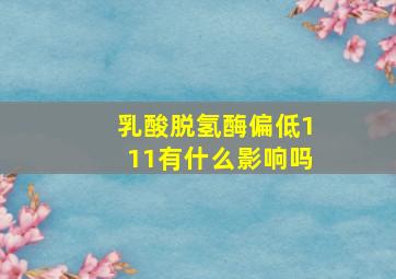 乳酸脱氢酶偏低111有什么影响吗