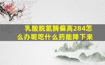 乳酸脱氢酶偏高284怎么办呢吃什么药能降下来