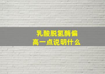 乳酸脱氢酶偏高一点说明什么