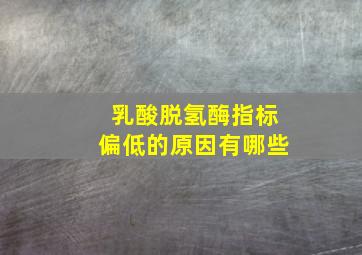 乳酸脱氢酶指标偏低的原因有哪些