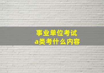 事业单位考试a类考什么内容